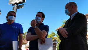 Uwe Hornung im Gespräch mit Sascha Binder und Daniel Born (Bild: kso)